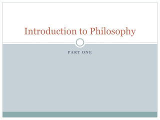 Introduction to Philosophy