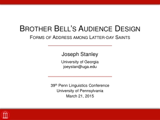 Brother Bell’s Audience Design