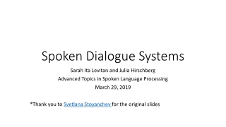 Spoken Dialogue Systems