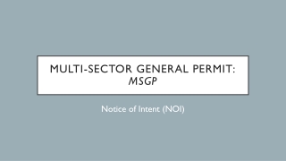 Multi-Sector General Permit: MSGP