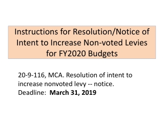 Instructions for Resolution/Notice of Intent to Increase Non-voted Levies for FY2020 Budgets