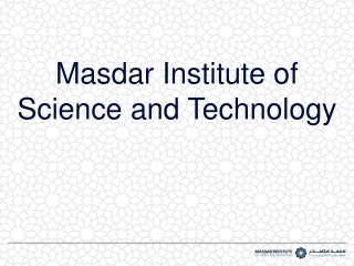 Masdar Institute of Science and Technology