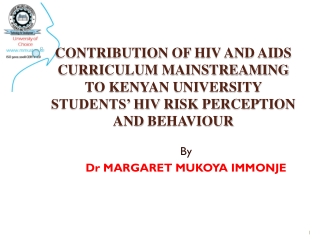 By Dr MARGARET MUKOYA IMMONJE