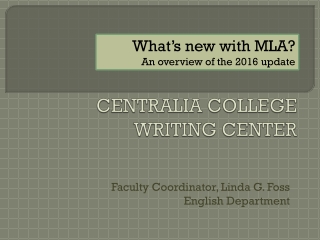 CENTRALIA COLLEGE WRITING CENTER