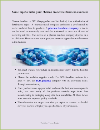 Some Tips to make your Pharma Franchise Business a Success