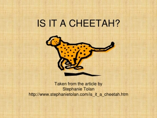 IS IT A CHEETAH?