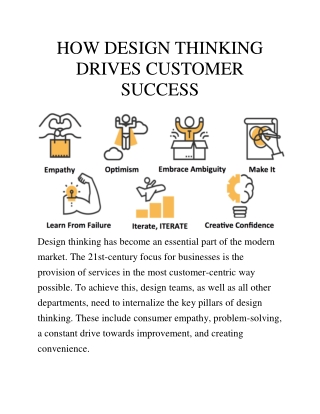 HOW DESIGN THINKING DRIVES CUSTOMER SUCCESS
