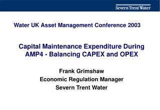 Water UK Asset Management Conference 2003