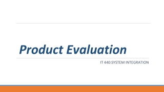 Product Evaluation