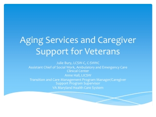 Aging Services and Caregiver Support for Veterans
