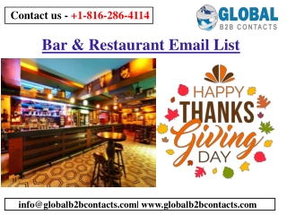 Bar & Restaurant Email List