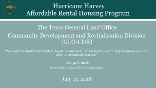 Hurricane Harvey Affordable Rental Housing Program