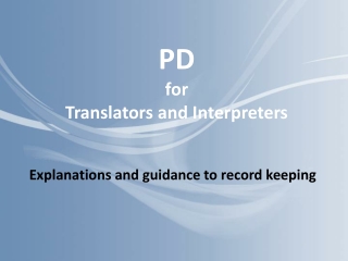 PD for Translators and Interpreters