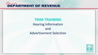 TRIM TRAINING Hearing Information and Advertisement Selection