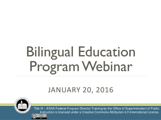 Bilingual Education Program Webinar