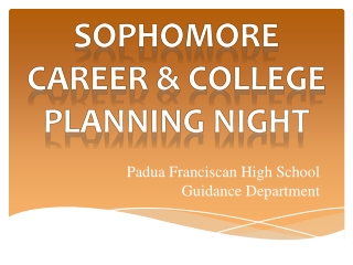 Padua Franciscan High School Guidance Department