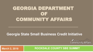 GEORGIA DEPARTMENT OF COMMUNITY AFFAIRS ______________________________