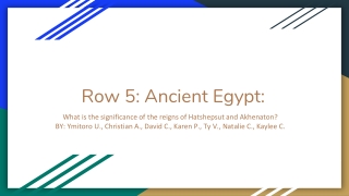 Row 5: Ancient Egypt: