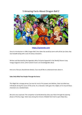 5 Hard to believe facts about dragon ball z