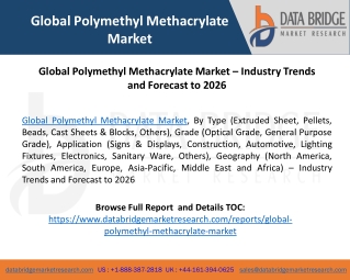 Global Polymethyl Methacrylate Market – Industry Trends and Forecast to 2026