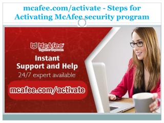 mcafee.com/activate - Steps for Activating McAfee security program