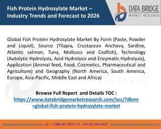 Fish Protein Hydrosylate Market – Industry Trends and Forecast to 2026