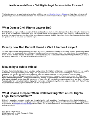 How Much Does a Civil Liberties Legal Representative Cost?