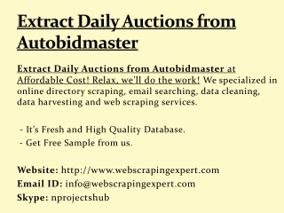 Extract Daily Auctions from Autobidmaster