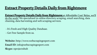 Extract Property Details Daily from Rightmove