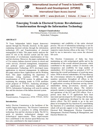 Emerging Trends in Electoral System Revolutionary Transformation through the Information Technology