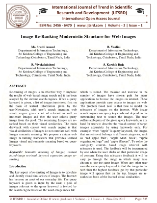 Image Re Ranking Modernistic Structure for Web Images