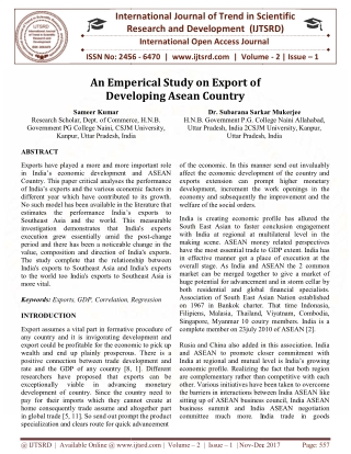 An Emperical Study on Export of Developing Asean Country