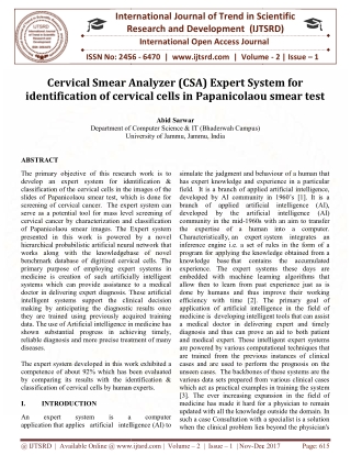 Cervical Smear Analyzer CSA Expert System for identification of cervical cells in Papanicolaou smear test