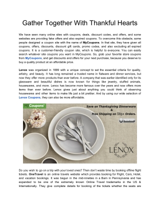 Gather Together With Thankful Hearts