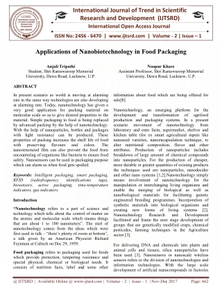 Applications of Nanobiotechnology in Food Packaging