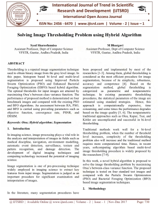 Solving Image Thresholding Problem Using Hybrid Algorithm