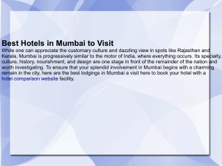 Best hotels in Mumbai