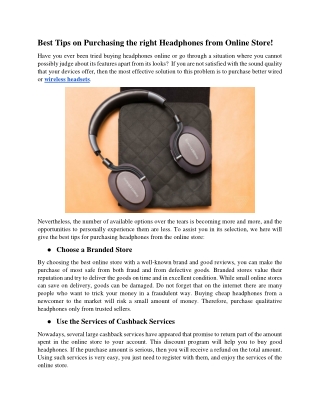 Best Online Headphones Purchasing Tips!