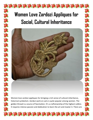 Women Love Zardozi Appliques for Social, Cultural Inheritance