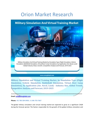 Military Simulation and Virtual Training Market: Industry Growth, Size, Share and Forecast 2019-2025