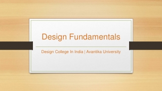 Design Fundamentals - Avantika University