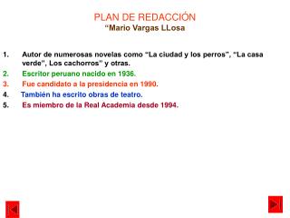 PLAN DE REDACCIÓN “Mario Vargas LLosa