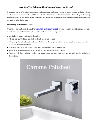 How Can You Enhance The Charm of Your Rest Room?