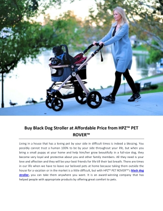 Buy Black Dog Stroller at Affordable Price from HPZ™ PET ROVER™