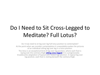 Hip, Buttock and Groin Pain Sitting Cross-Legged