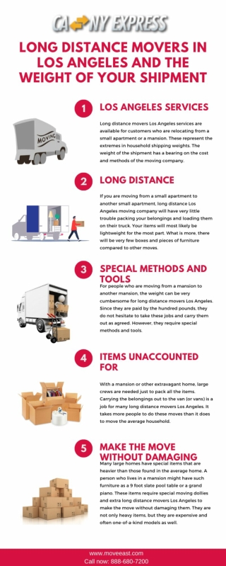 Long Distance Movers in Los Angeles and the Weight of Your Shipment