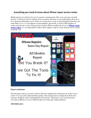 Everything you need to know about iPhone repair service center