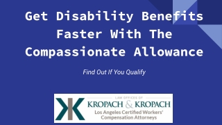 Get Disability Benefits Faster With The Compassionate Allowance