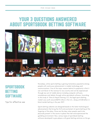 PerHeadBSS: Your 3 Questions Answered About Sportsbook Betting Software