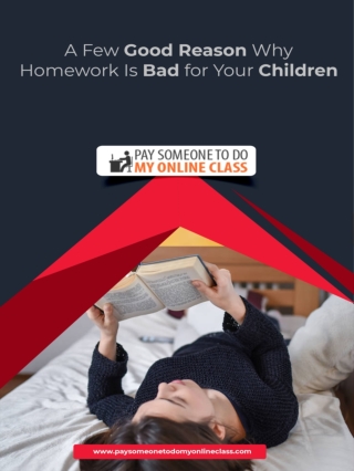 A Few Good Reason Why Homework Is Bad for Your Children